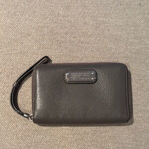 Marc Jacobs Charcoal Leather Wristlet